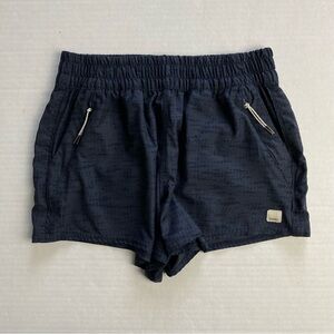 Vuori Dash Shorts Womens Small Mottled Dark Blue & Gray Short Pockets VW367